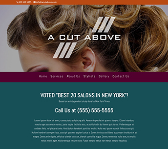 Salon website design for A Cut Above Salon