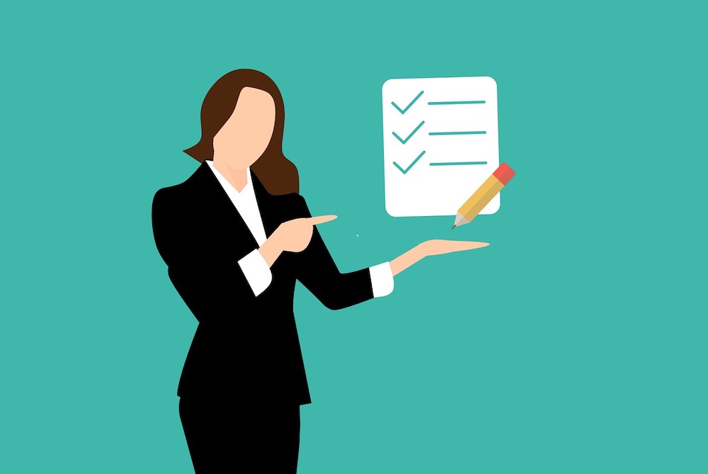 illustration of woman holding a checklist